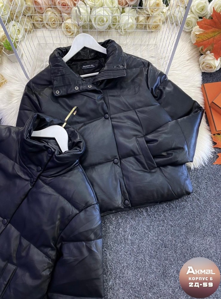 модная женская дутая куртка из экокожи,женская демисезонная куртка,куртка,женская куртка,женская куртка из экокожи