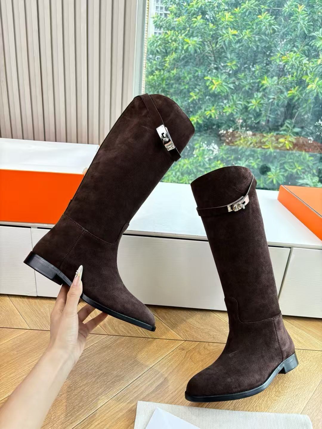 женские сапоги,сапоги hermes,сапоги замшевые,сапоги,сапоги женские hermes