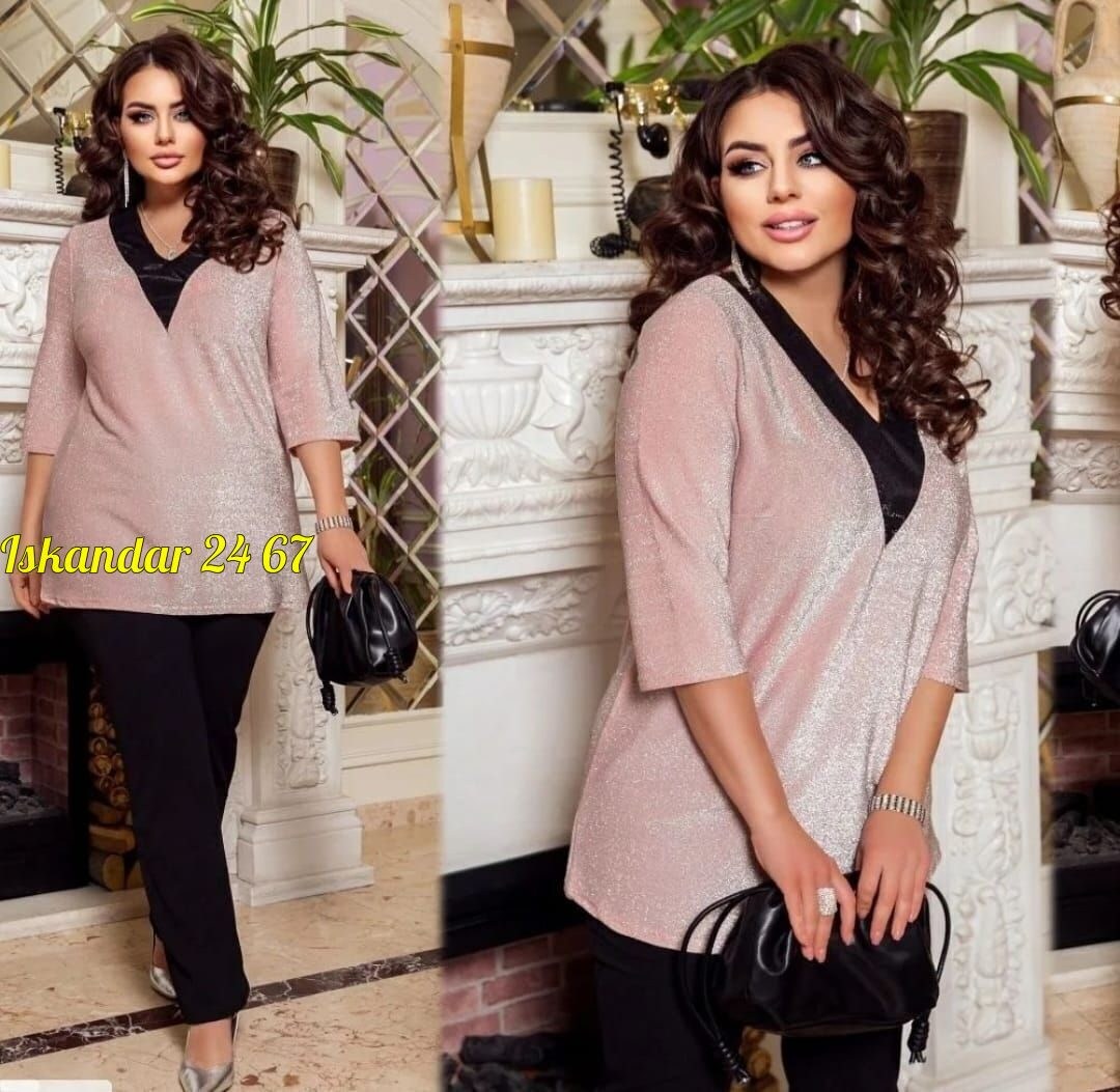 блузки из люрекса для полных женщин,блузка женская,блузка из люрексовой ткани для полных женщин,брючный костюм,костюм двойка женская