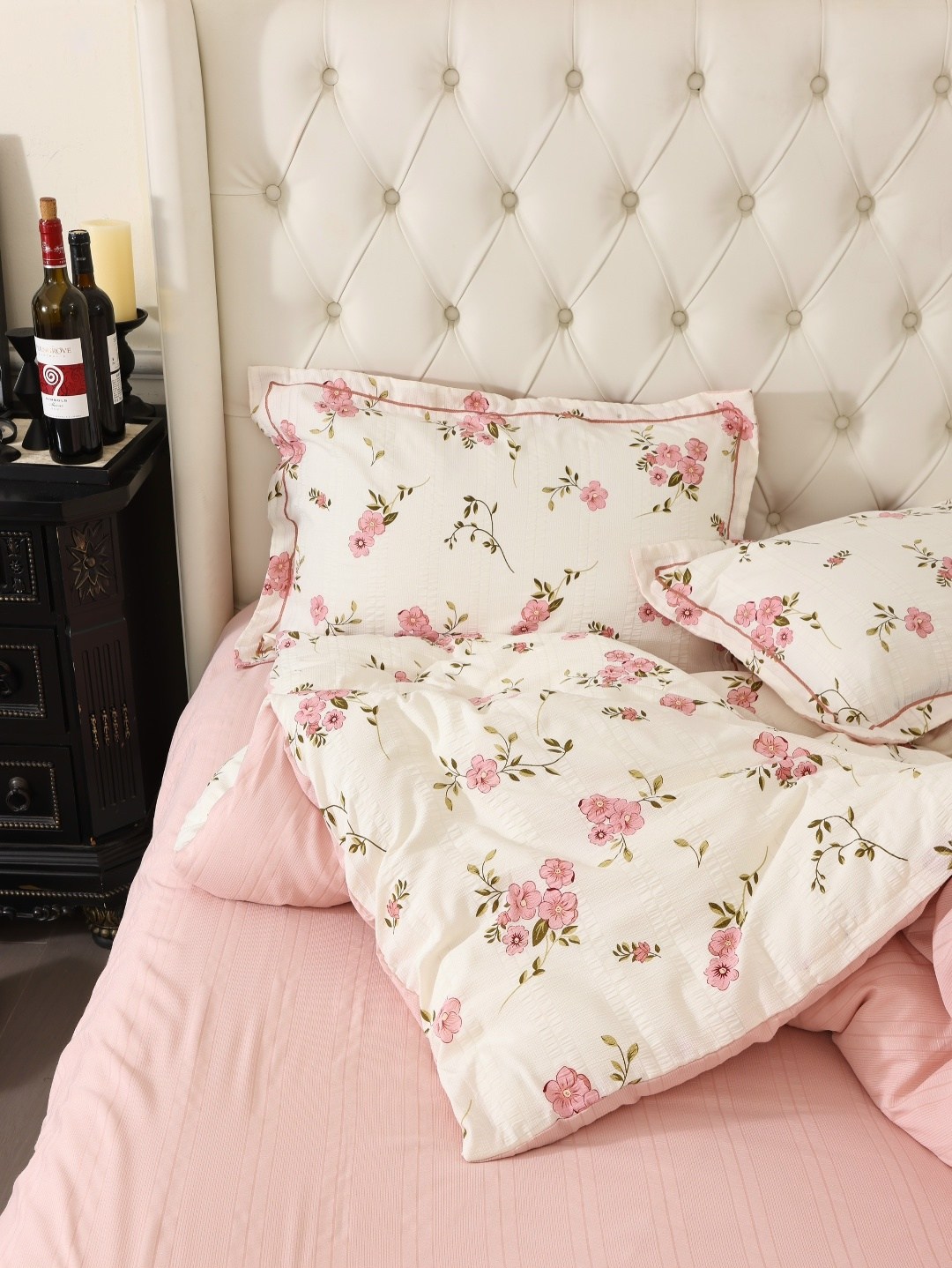 комплект постельное белья,комплект постельного белья семейный бязь розовые бутоны бежевый трехгорная мануфактура,постельное бельё,комплект постельного белья евро "розовые бутоны" трехгорная мануфактур