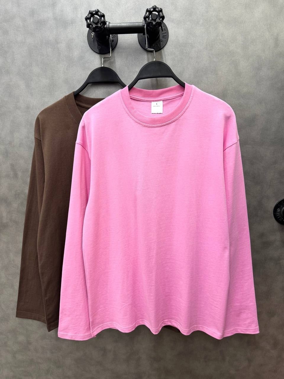 базовый лонгслив оверсайз,коричневый свитшот,лонгслив оверсайз хлопковый базовый,лонгслив оверсайз,лонгслив женская оверсайз