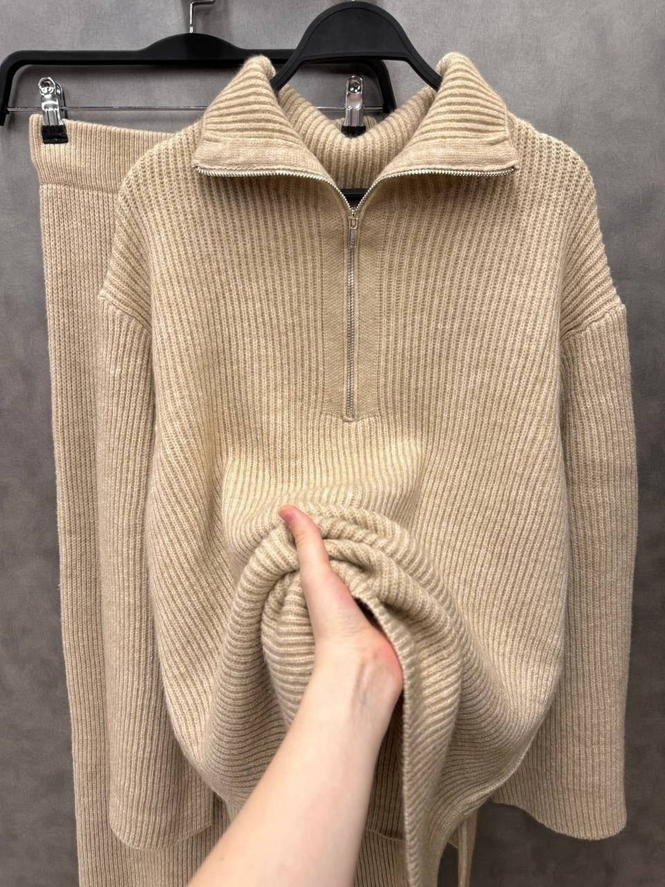 вязанный костюм женский,костюм трикотажный теплый с брюками v&m brands home,костюм вязаный брюки,теплый вязанный костюм,вязаные костюмы