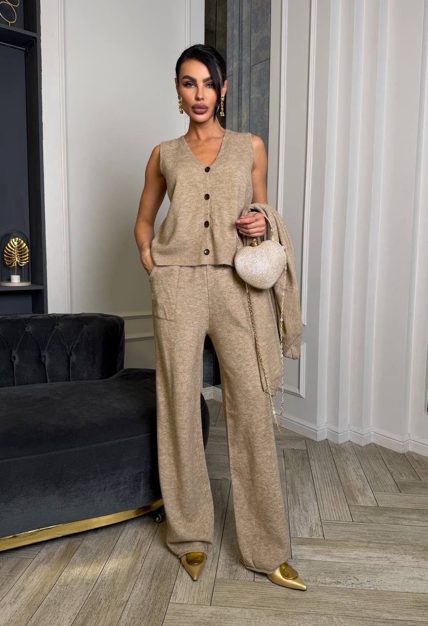 костюм с кардиганом,трикотажные костюмы,костюм тройка,женский костюм тройка,трикотажный костюм тройка