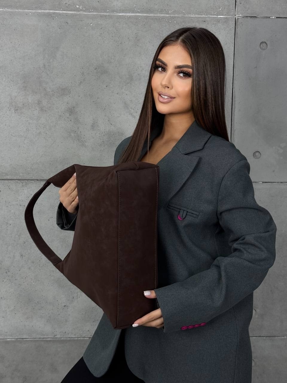 сумка замшевая большая,сумка большая замшевая шоппер leyra,сумка замшевая,сумки женская,шоппер натуральная кожа сумка большая кожаная на плечо reversal 8858_grey-coffe