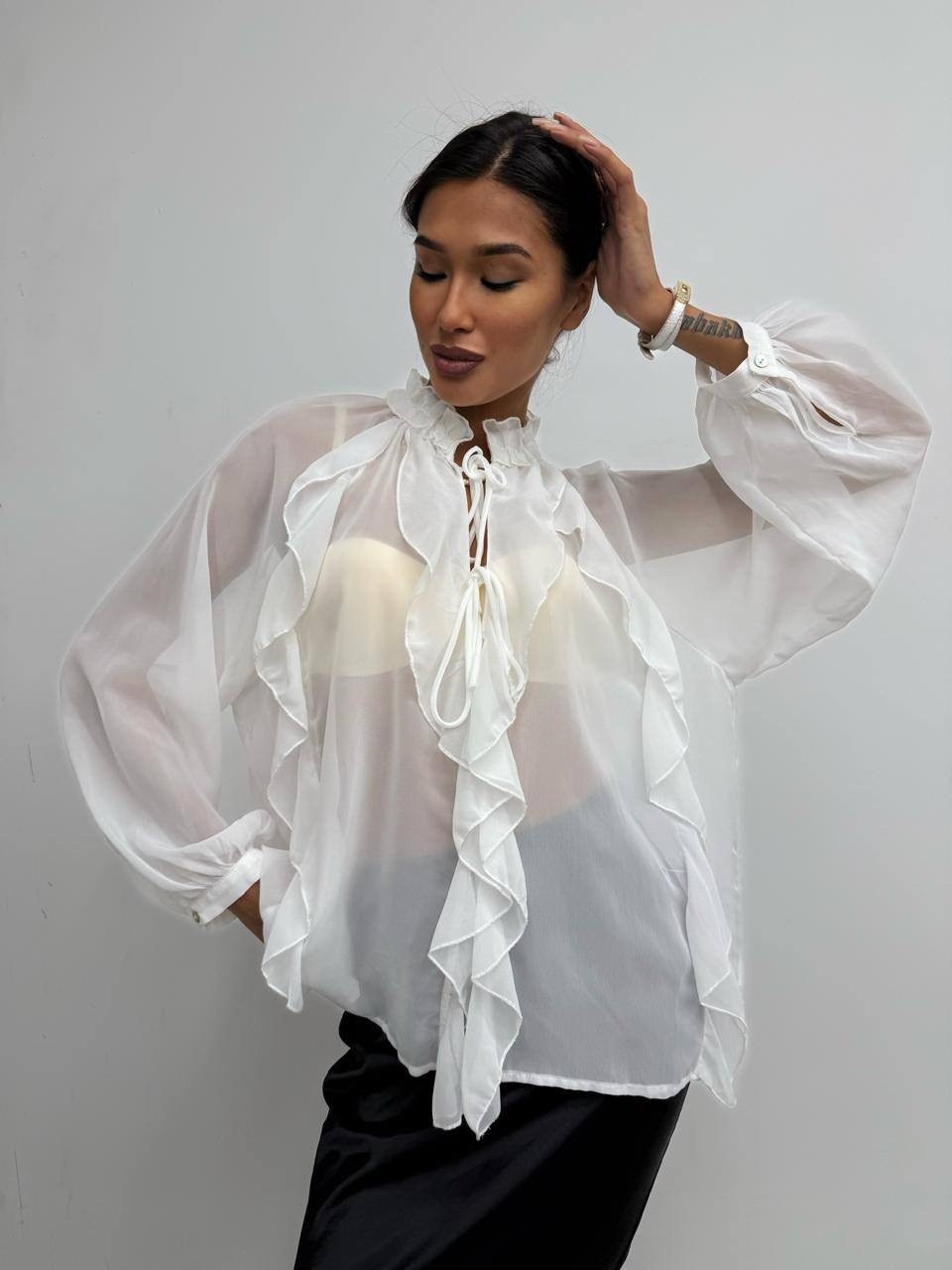 шифоновая блузка,блузка с бантом,прозрачная блузка,женская блузка,блуза женская