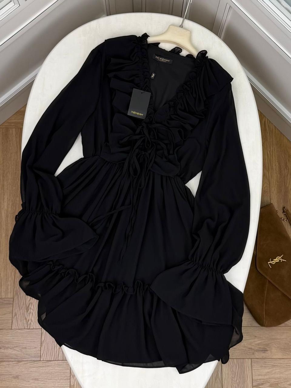 платье,черное платье,платье женская,шифоновое платье,платье универсальное