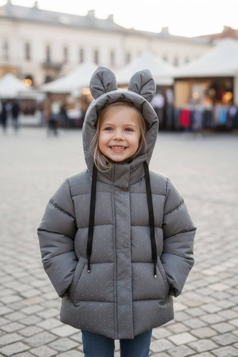 куртка зимняя для девочек,куртка с ушками демисезонная для малышей еврозима mimis shop,куртка для девочки,теплая куртка,куртка детская happy baby 89112-1 dark grey 92