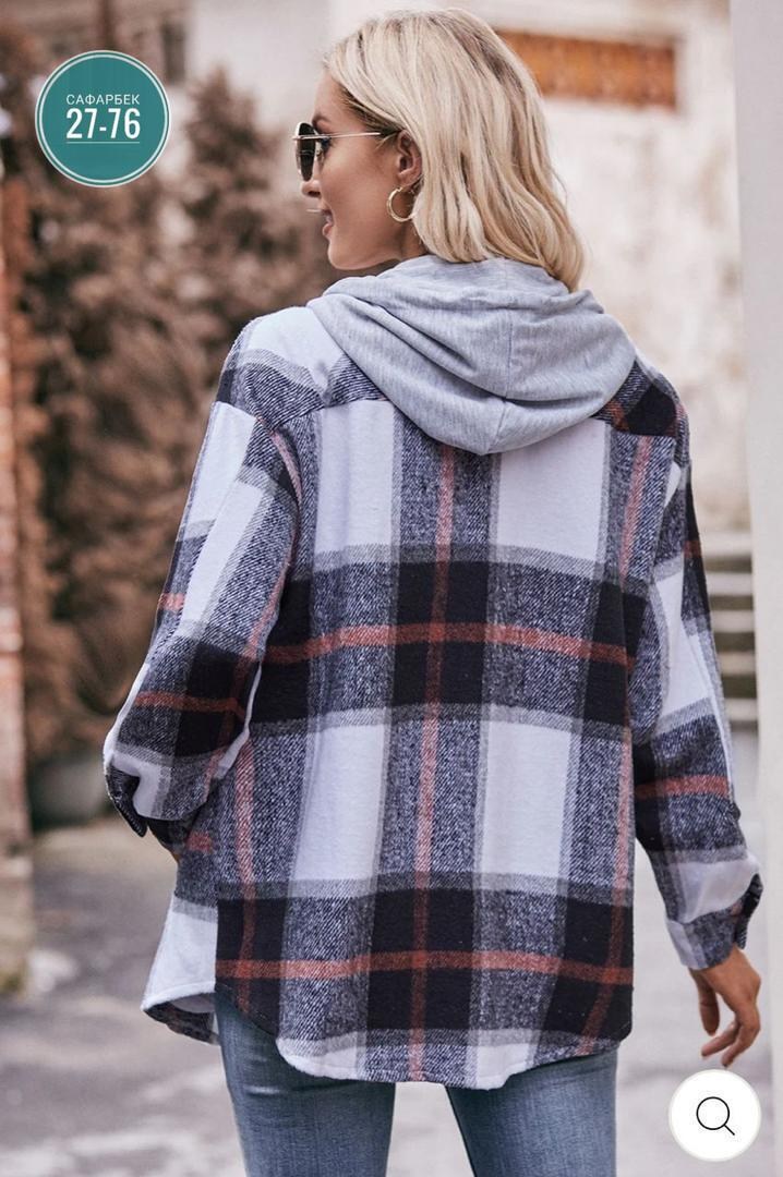рубашка в клетку с капюшоном,рубашка с капюшоном,рубашка в клетку женская,клетчатая кофта,рубашка женская теплая в клетку