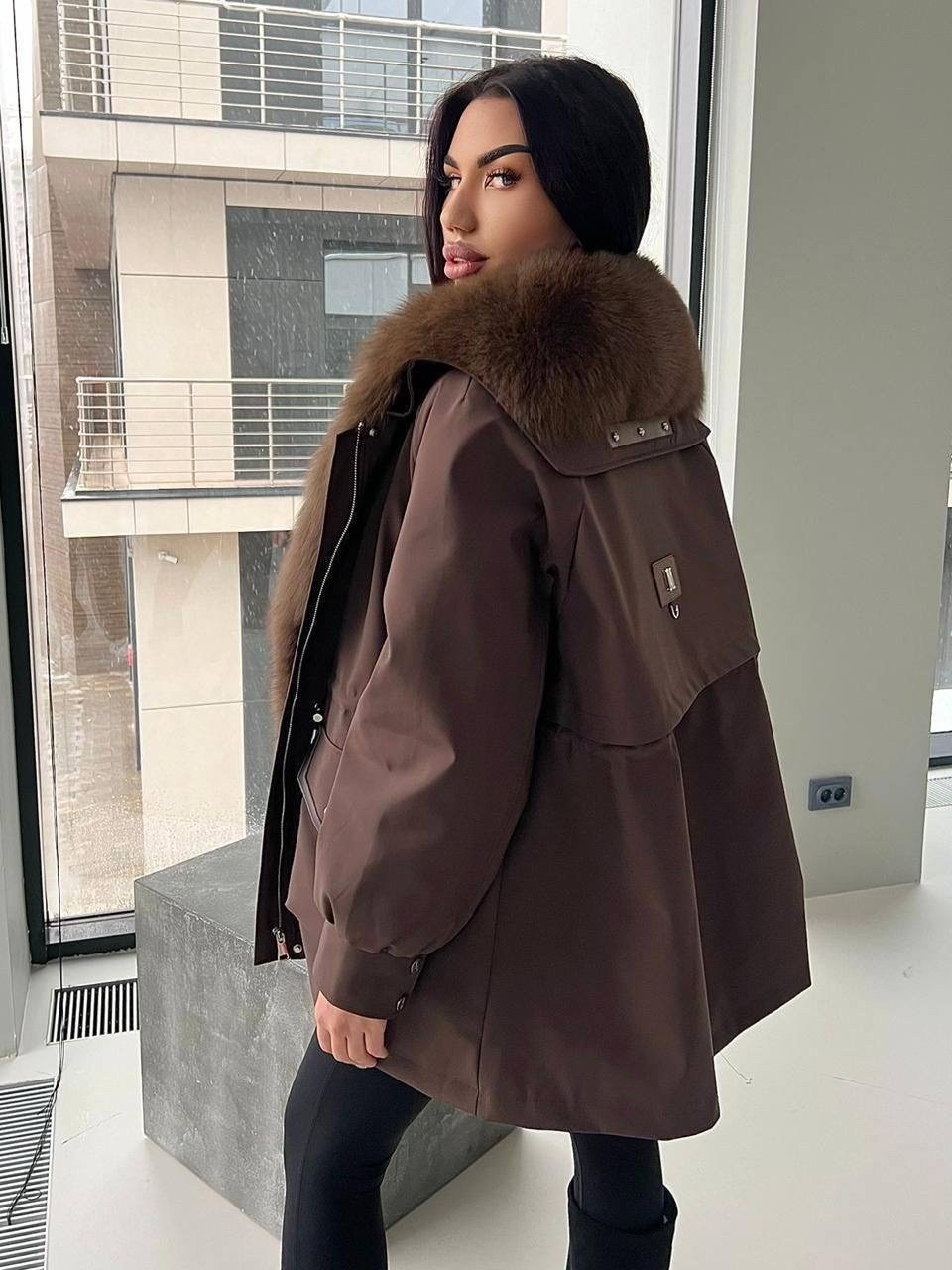парка с мехом,куртка коричневая,зимняя куртка,женская куртка,парка женская