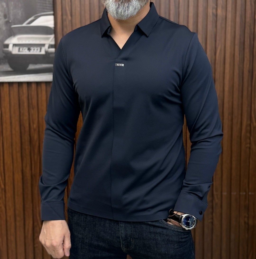 мужская рубашка,черная мужская рубашка,рубашка,рубашка с длинным рукавом теплая классическая emporio armani,классическая мужская рубашка