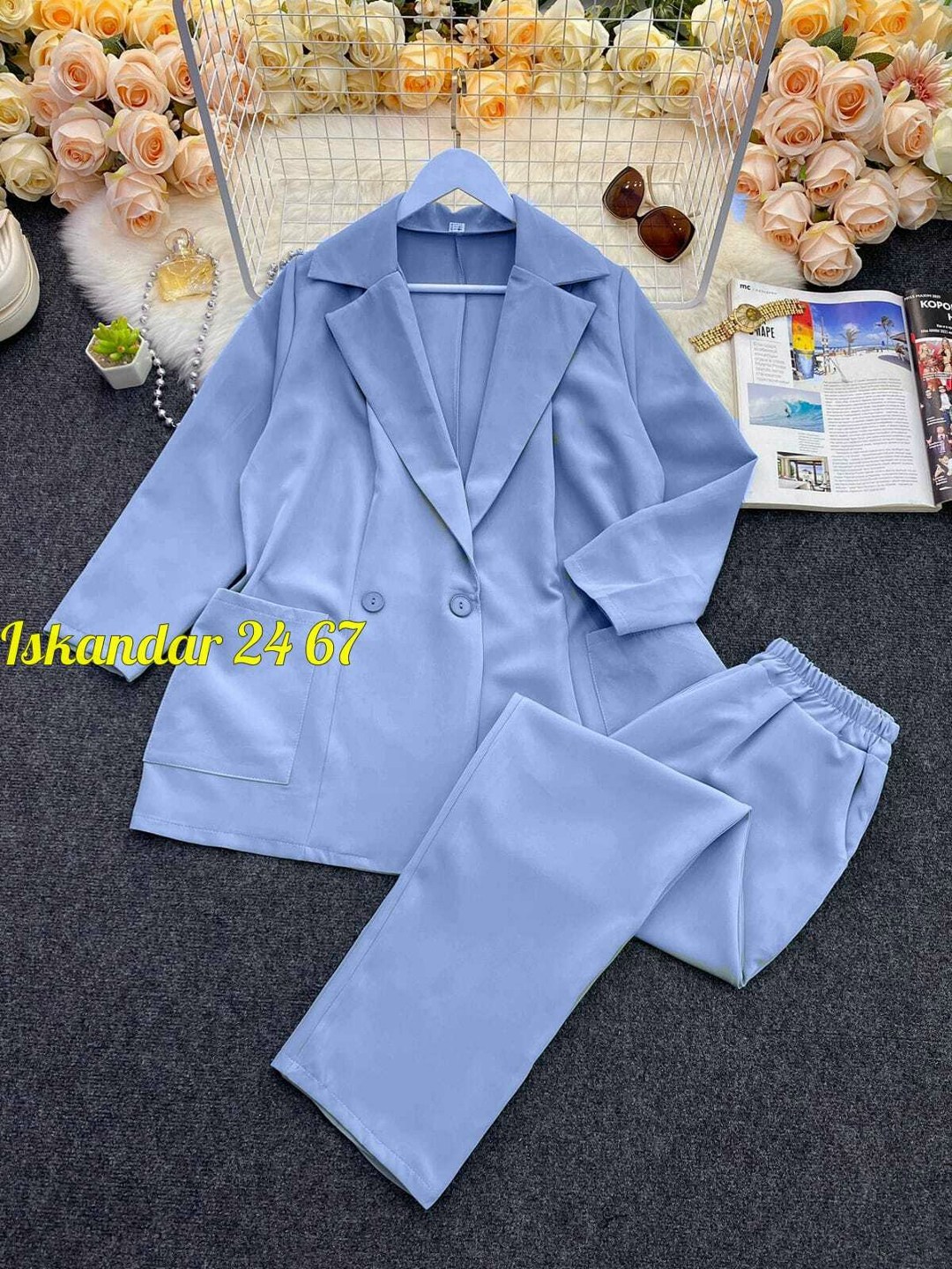 женские брючные костюмы,костюм брючный синий,комплект брючный anastasia 549,брючные костюмы для женщин,брючные костюмы для женщин стильные