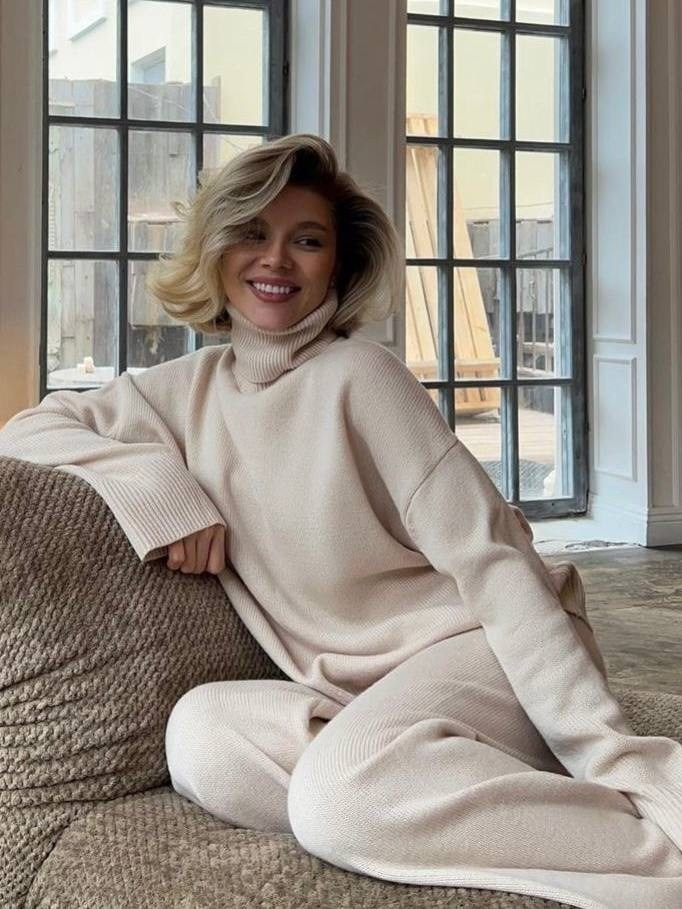 костюм вязаный трикотажный теплый с брюками eva coosh,костюм вязаный трикотажный теплый с брюками eva coosh 244367615,трикотажный костюм,вязаный костюм,костюм вязаный трикотажный теплый с брюками eva