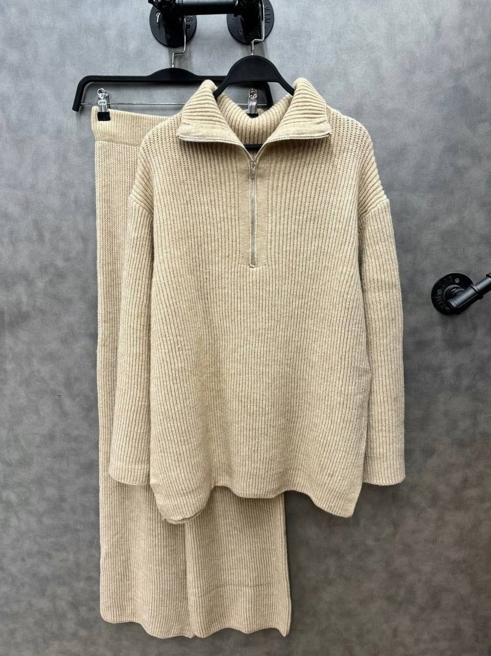 вязанный костюм женский,костюм трикотажный теплый с брюками v&m brands home,костюм вязаный брюки,теплый вязанный костюм,вязаные костюмы