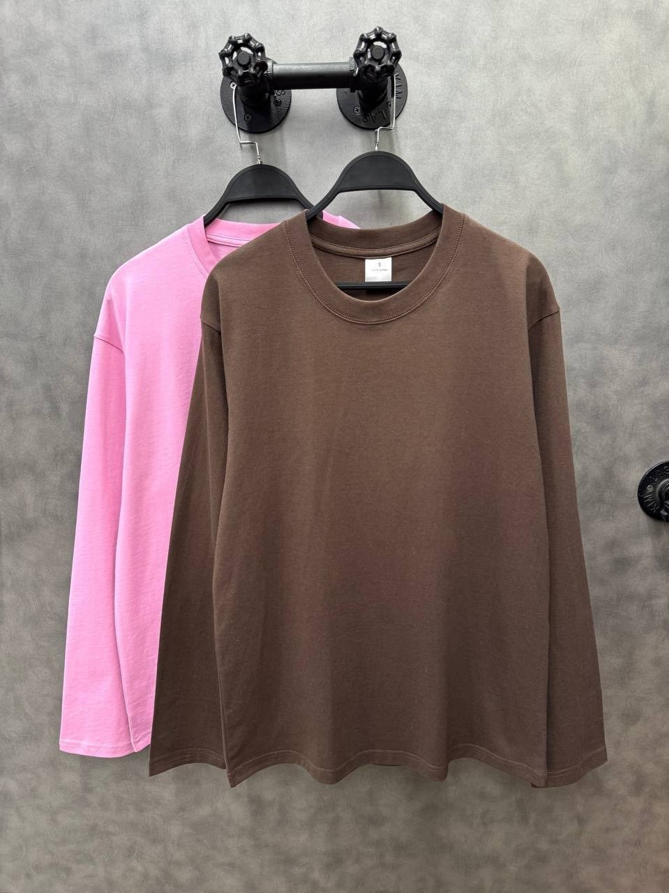 базовый лонгслив оверсайз,коричневый свитшот,лонгслив оверсайз хлопковый базовый,лонгслив оверсайз,лонгслив женская оверсайз
