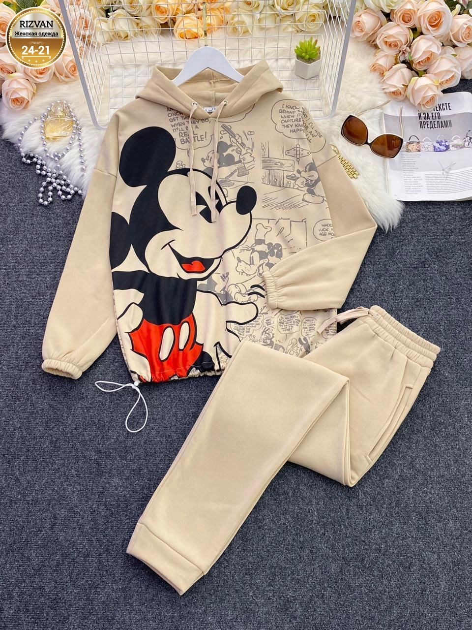 cпортивный костюм теплый,костюм женский на флисе,костюм с микимаусом женский,женский спортивный костюм на флисе,костюм на флисе