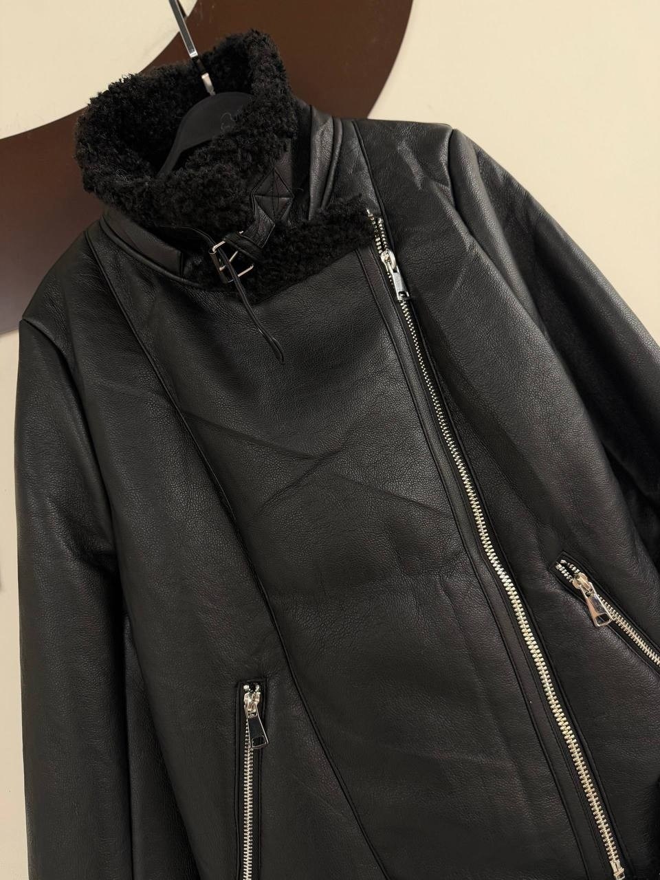 куртка acne studios leather shearling black черный,дубленка авиатор,куртка-дубленка удлиненная с отделкой под мех befree,кожаная куртка,дубленка авиатор страдивариус