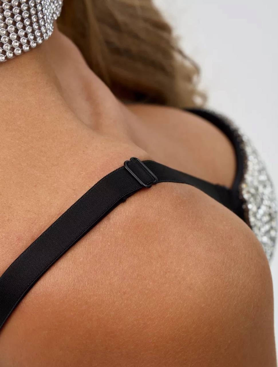 топ-корсет жаннет черный со стразами,топ корсет со стразами,корсет вечерний со стразами lucky&dress,топ - корсет бенита черный со стразами,топы модные