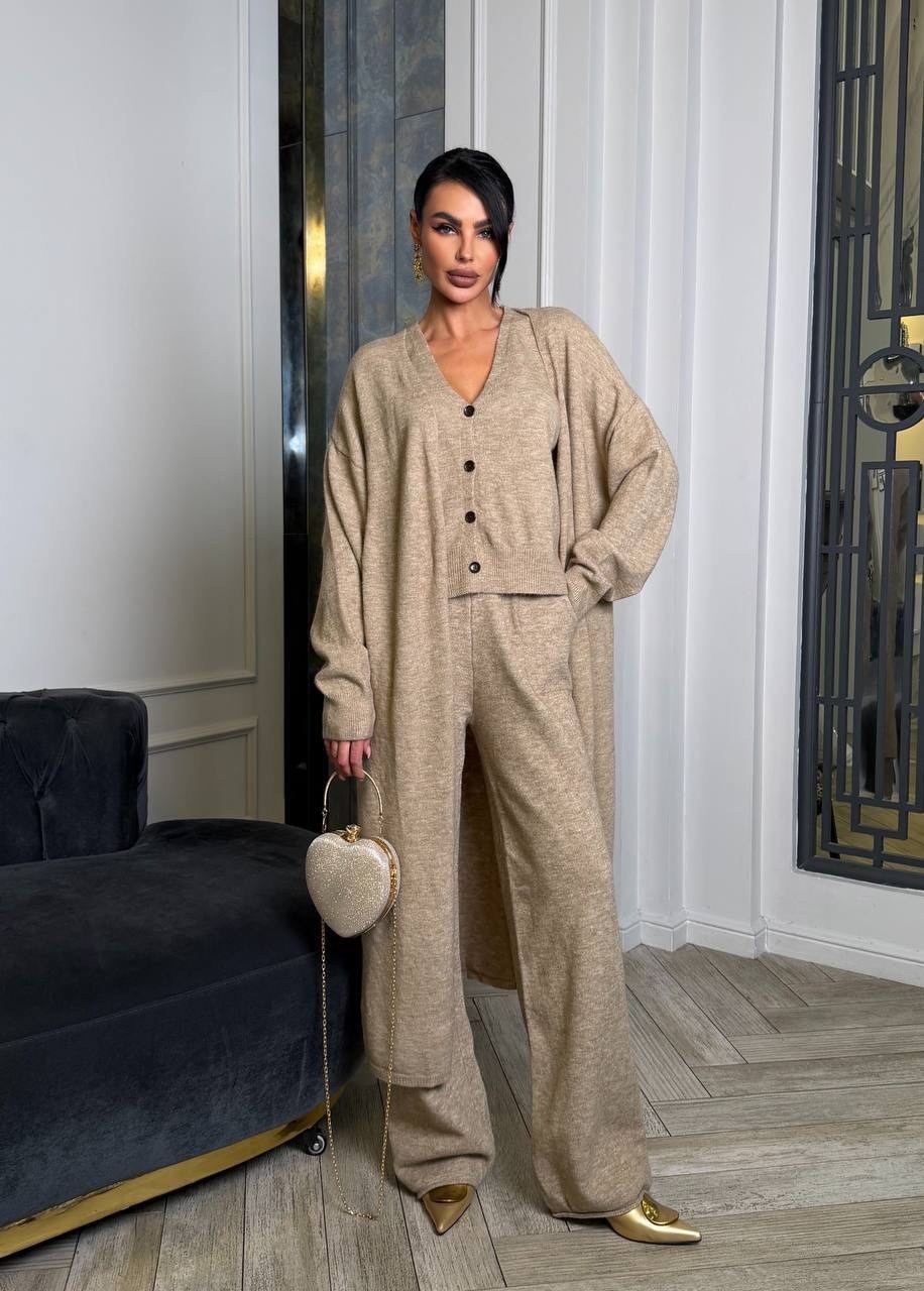 костюм с кардиганом,трикотажные костюмы,костюм тройка,женский костюм тройка,трикотажный костюм тройка