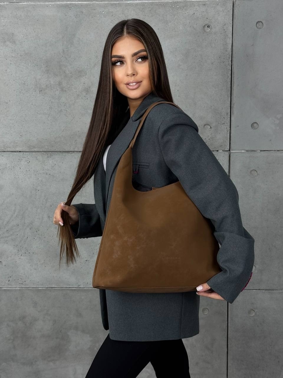 сумка замшевая большая,сумка большая замшевая шоппер leyra,сумка замшевая,сумки женская,шоппер натуральная кожа сумка большая кожаная на плечо reversal 8858_grey-coffe