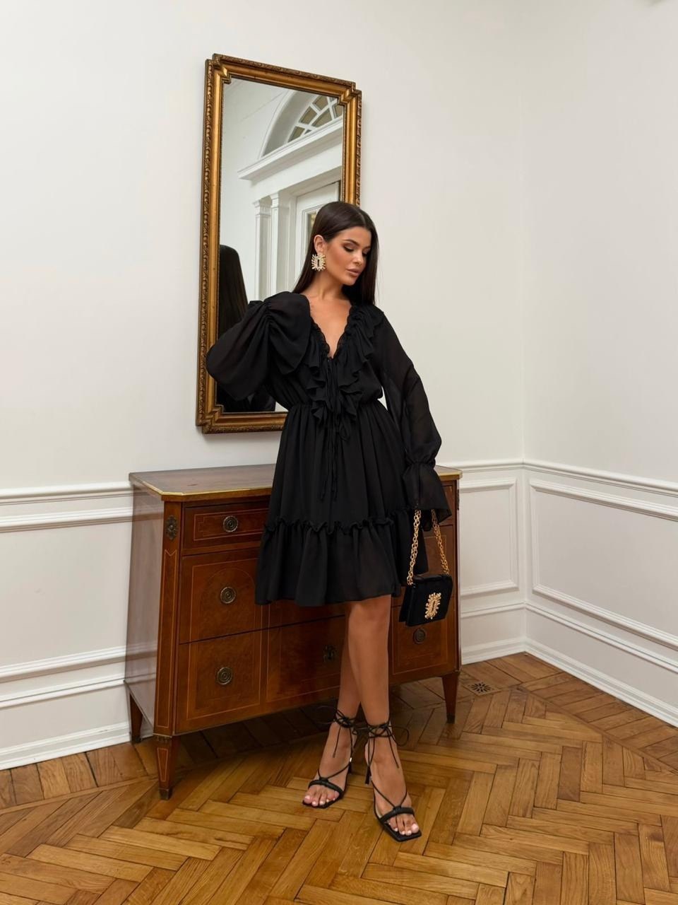платье,черное платье,платье женская,шифоновое платье,платье универсальное