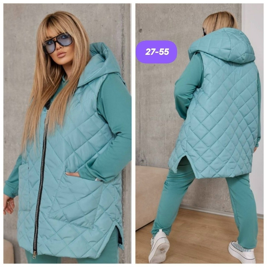 костюм женский тройка,женский костюм тройка ткань трехнитка,женская жилетка,демисезонная жилетка,костюм женский тройка арт: 339374