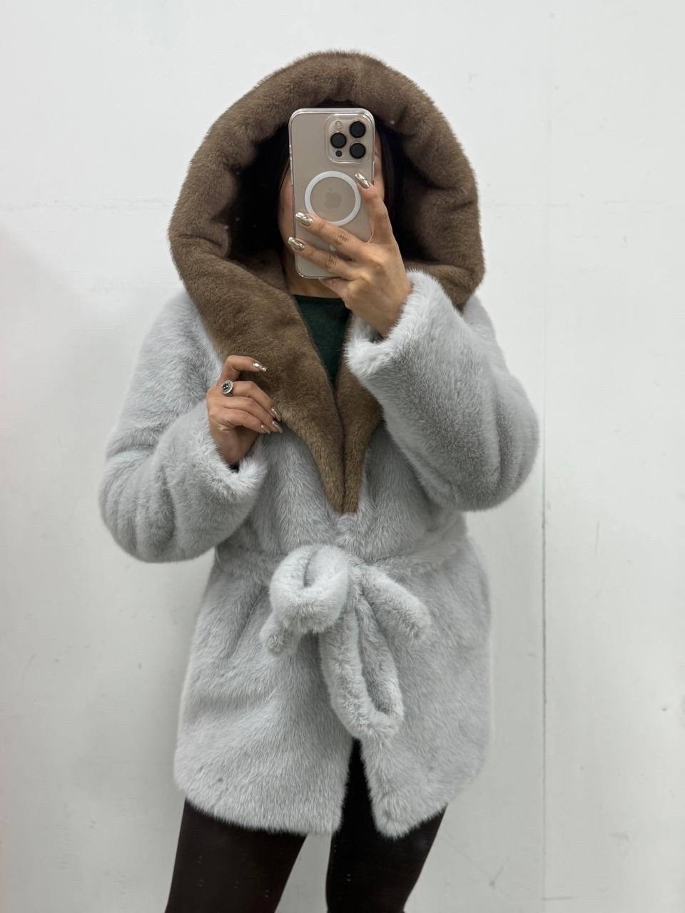 шуба fursini из норки с капюшоном,норковая шуба,шуба норковая с капюшоном,шуба из экомеха,шуба из норки с капюшоном