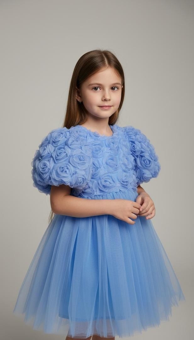 платье для девочки,платье для девочки нарядное,платье нарядное,платье для девочки из фатина и атласа,голубое платье для девочки