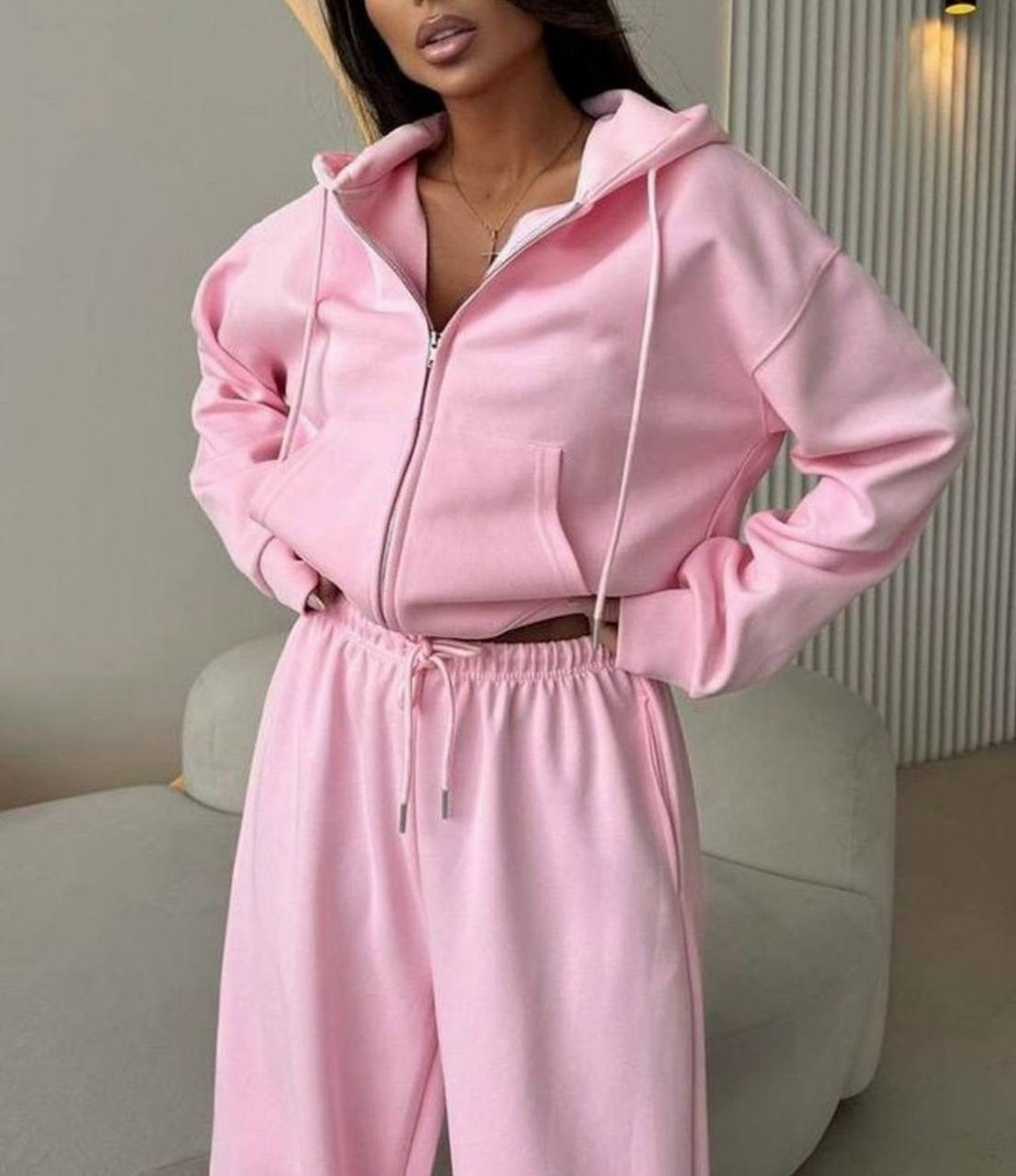 костюм на флисе,cпортивный костюм женский на флисе,костюм спортивный со штанами палаццо и зип худи micca 362777071,женские костюмы,спортивные костюм