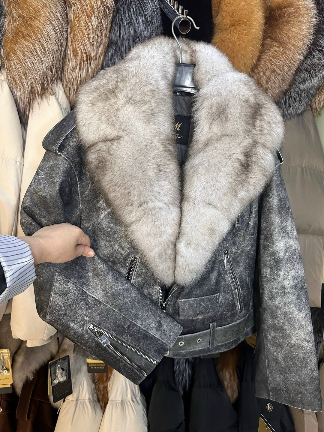 джинсовая меховая куртка с меховым воротником,куртка винтажная из натуральной кожи,кожаная куртка с мехом,куртка с мехом,куртка кожа мех