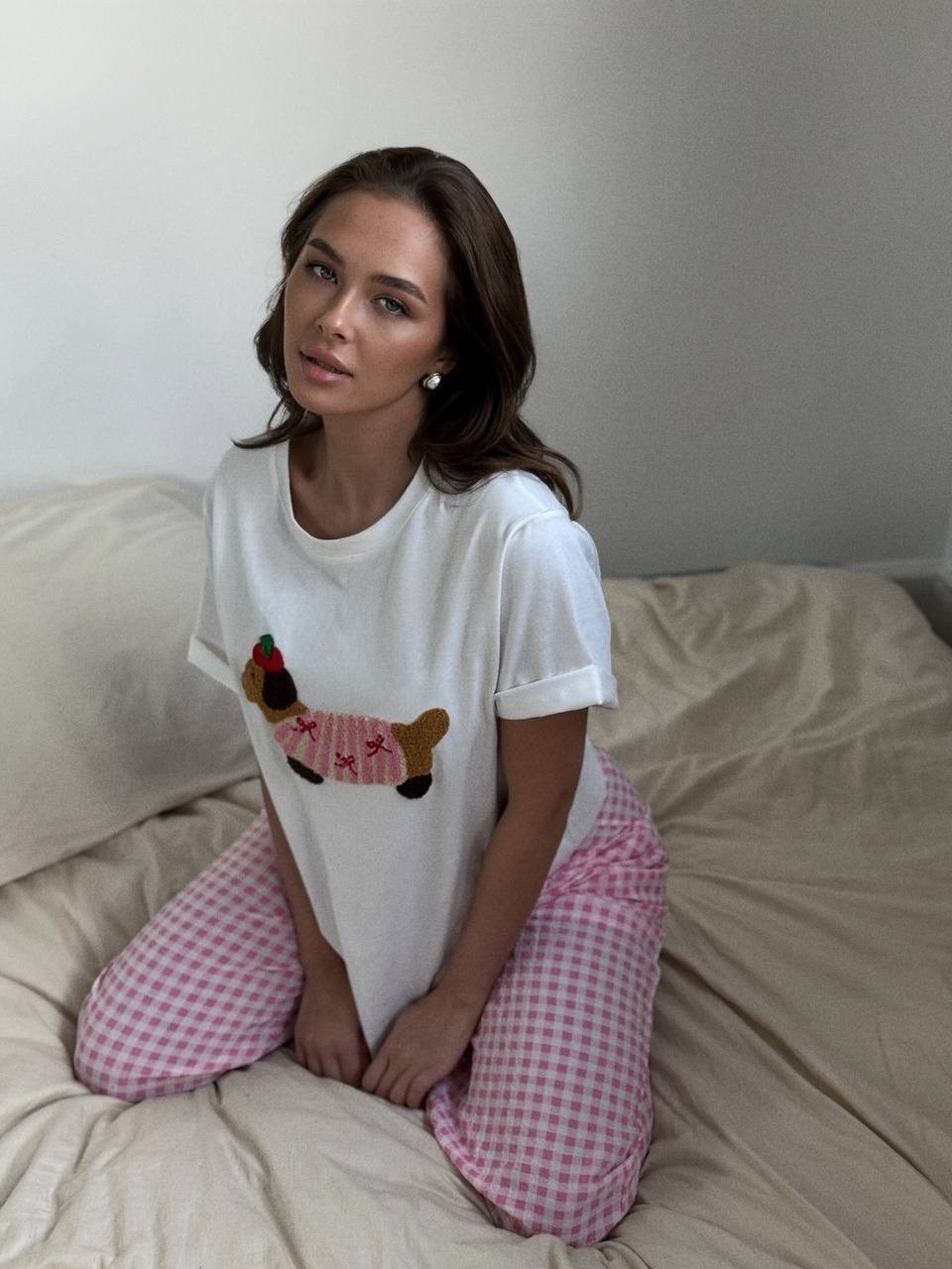 женская пижама с брюками,брюки в клетку пижамные,пижамы женски,пижамы со штанами,пижама с принтом