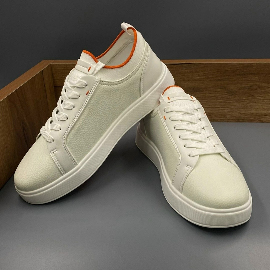 ,белые кеды мужские,кожаные кеды santoni,белые кеды,кеды стильные