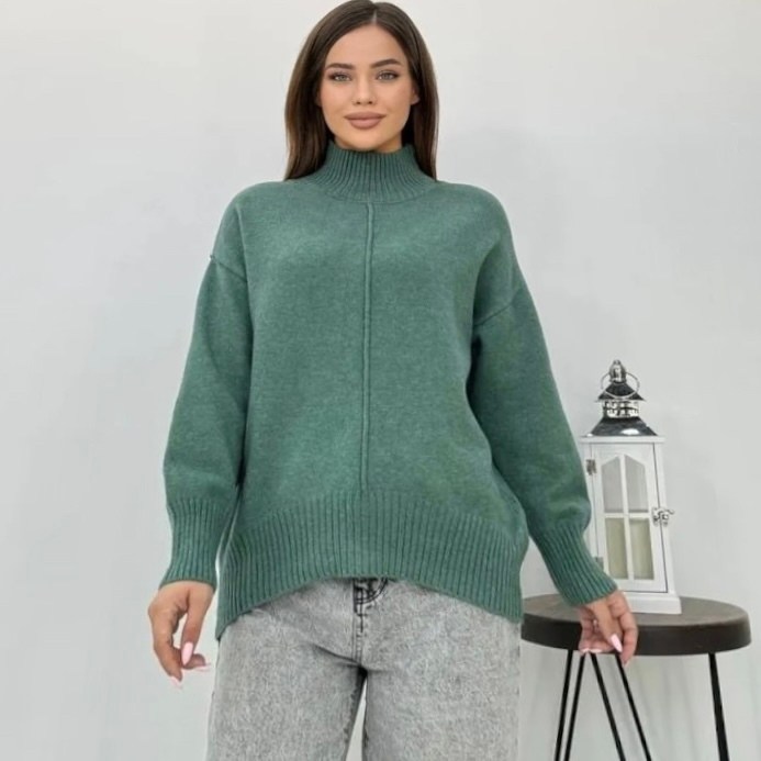 свитер с горлом теплый вязаный оверсайз jenny,женский свитер,свитер оверсайз,свитер женский вязаный с горлом кофта оверсайз,свитер укороченный вязаный с горлом на молнии оверсайз