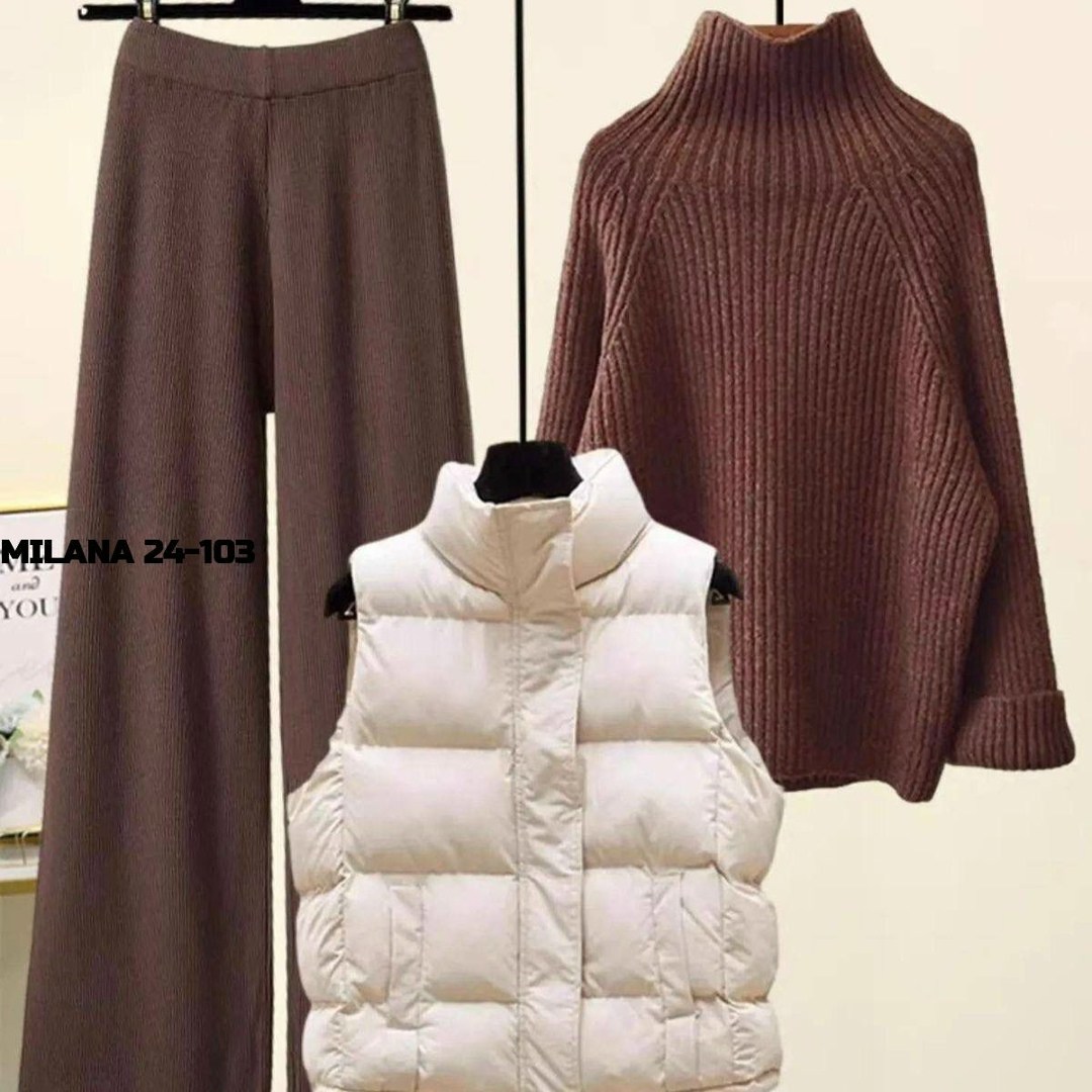 женский комплект из жилета,комплект из жилета,трикотажные костюмы,комплекты одежды,костюм тройка женский