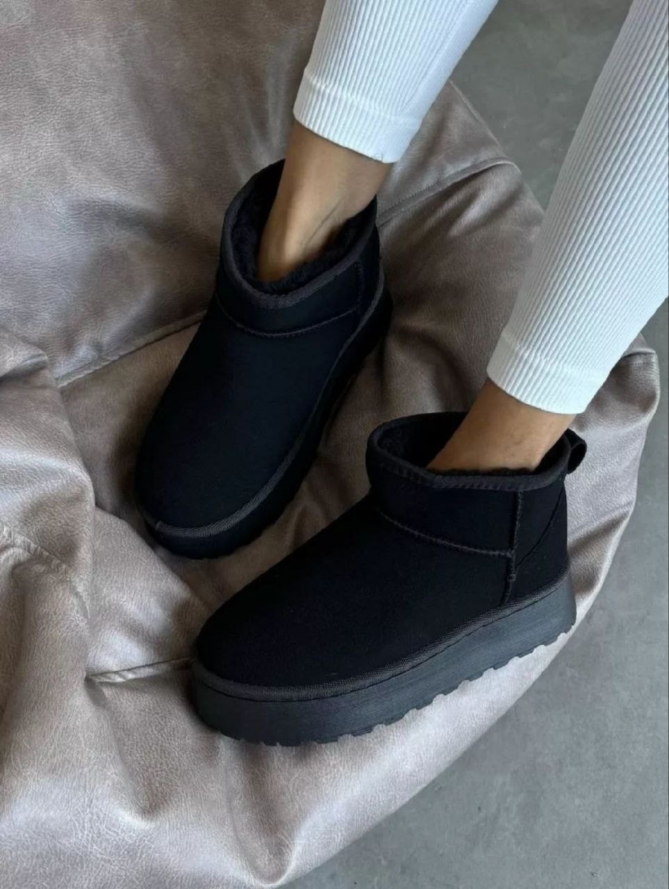 угги зимние короткие на платформе meitesi,угги замш,угги зимние короткие на платформе meitesi цвет черный, женская угги замш,угги женские черные зимние ugg