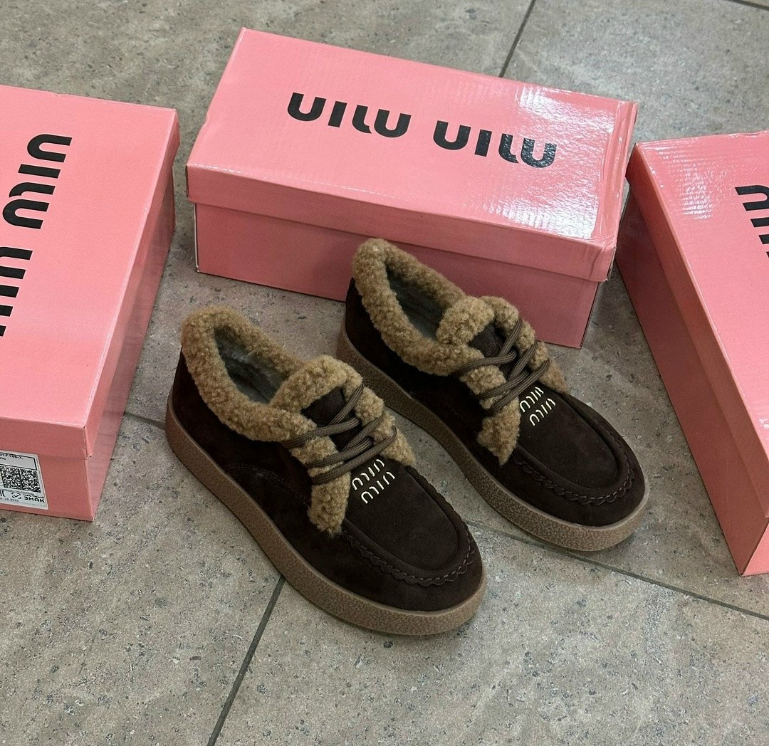 ,женская ,женские ботинки miu miu delave на меху,ботинки miu miu,женские зимние замшевые ботинки miu miu с мехом коричневые