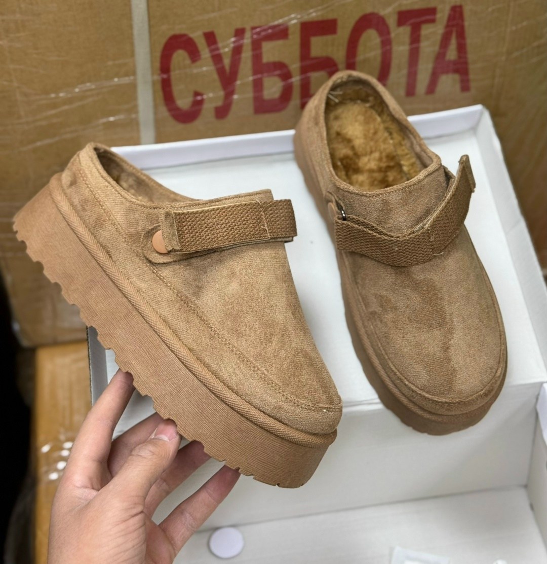 ,женская ,повседневная ,шлепанцы замшевые, на плоской подошве