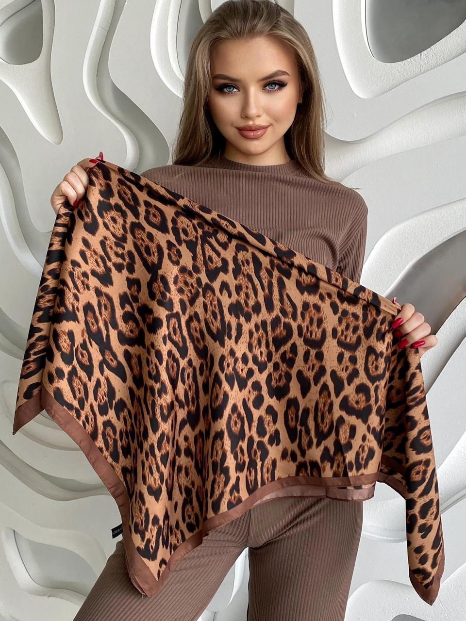 женские платки шелковый,стильные платки,брендовый платок,платок шелк леопардовый,женские платки