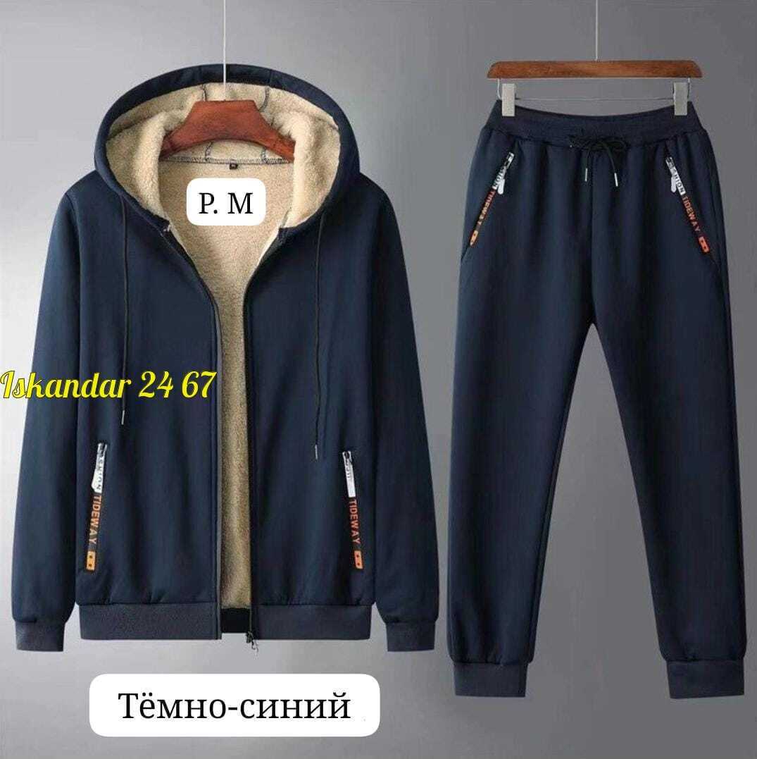 мужской зимний спортивный костюм с флисовой подкладкой с капюшоном,мужской зимний спортивный костюм,костюм спортивный мужской,повседневный костюм-двойка зимний мужской утепленный флисовый спортивный к