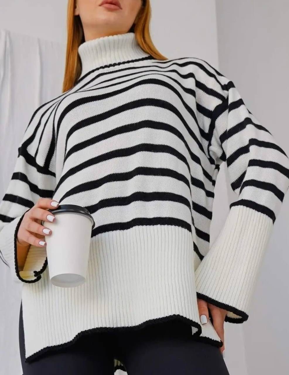свитер оверсайз,свитер оверсайз теплый в полоску riya club,свитер кофта,джемпер кофта,свитер женский