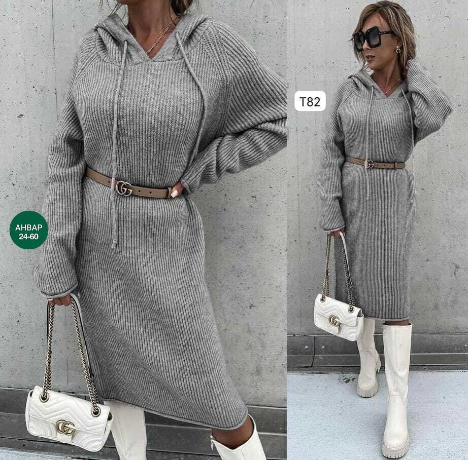 платье вязаное,платье женское,платья с капюшоном,женское вязаное платье,теплое платье