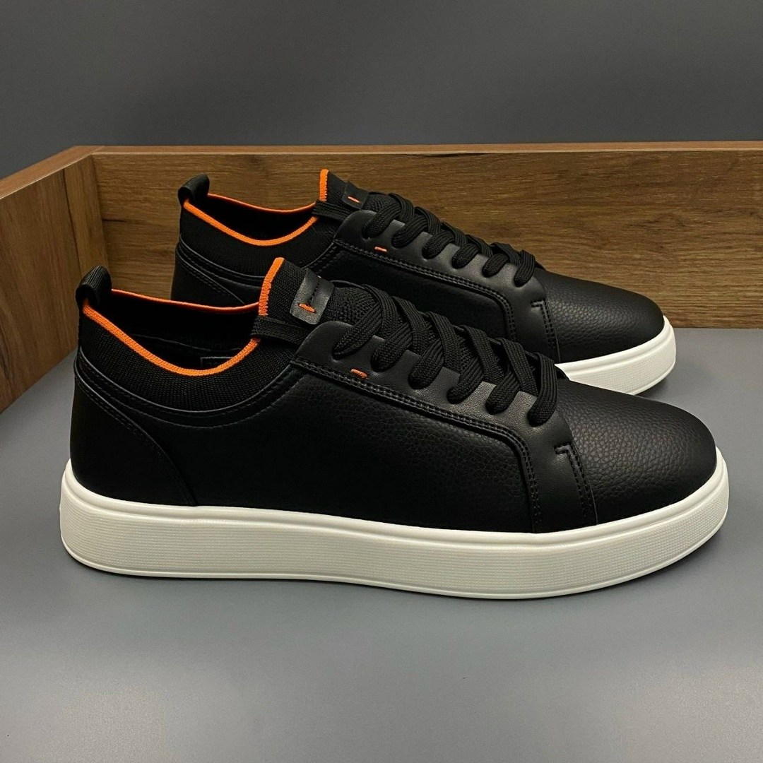 мужские кеды с белой подошвой черные кожаные quatro control,,кеды мужские,кожаные мужские кеды,кожаные кеды