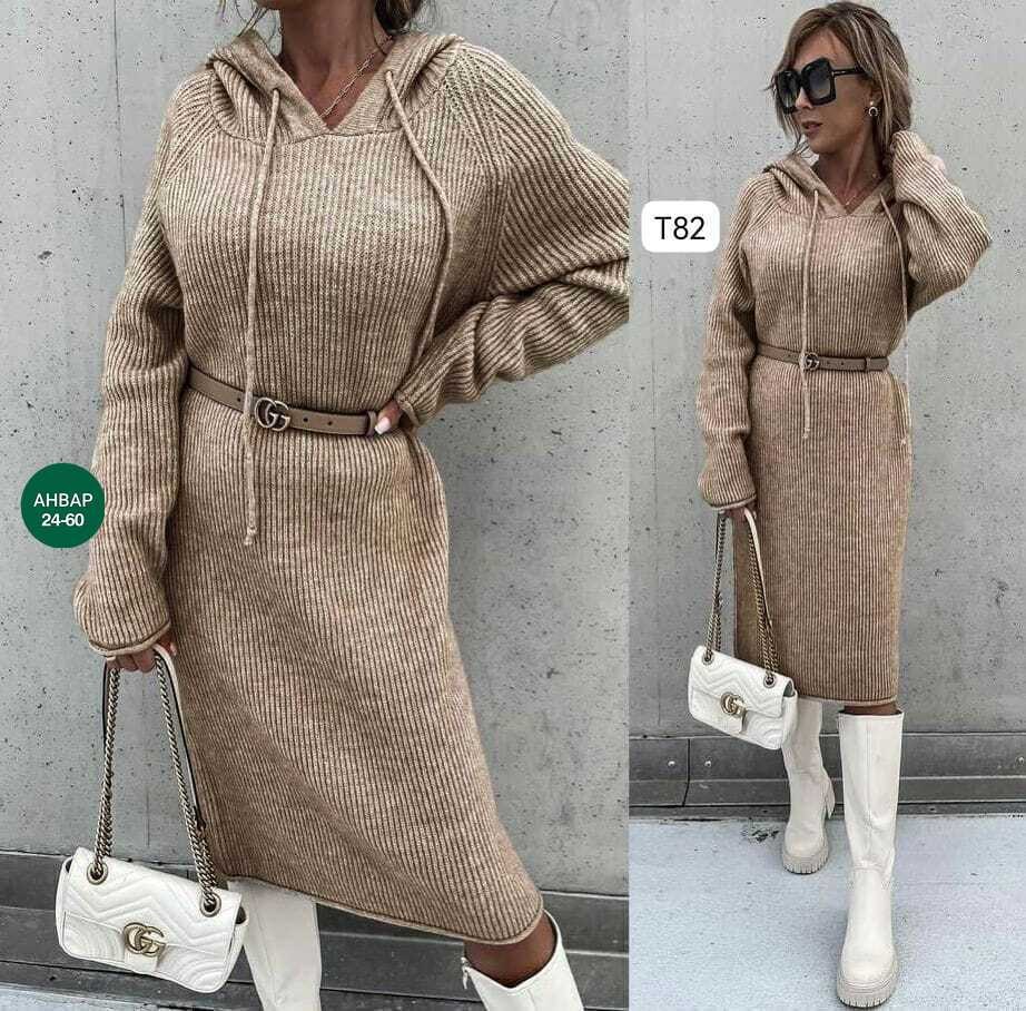 платье вязаное,платье женское,платья с капюшоном,женское вязаное платье,теплое платье