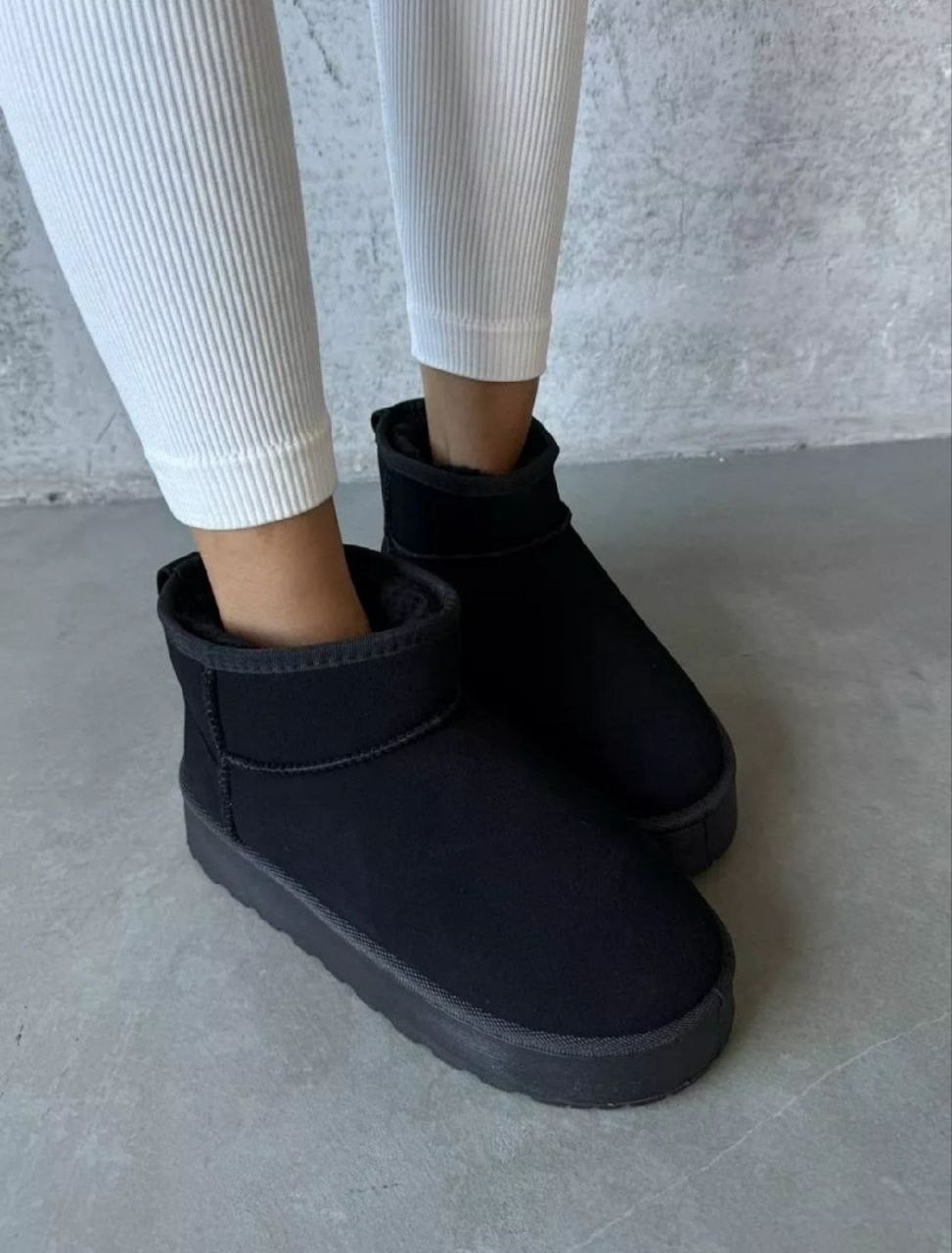 угги зимние короткие на платформе meitesi,угги замш,угги зимние короткие на платформе meitesi цвет черный, женская угги замш,угги женские черные зимние ugg