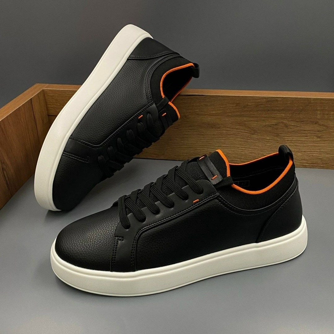 мужские кеды с белой подошвой черные кожаные quatro control,,кеды мужские,кожаные мужские кеды,кожаные кеды