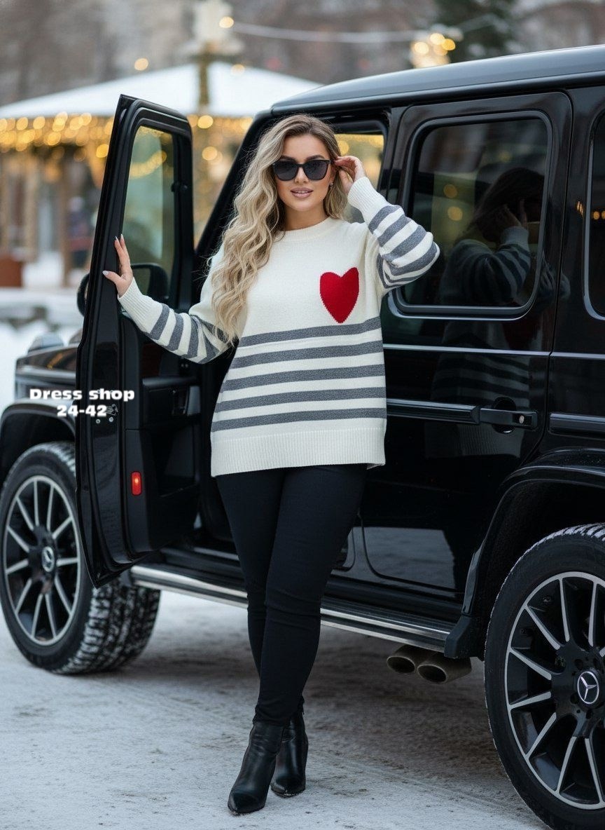 кофта женская,джемпер женский,свитера женские,женские вязаные свитера,свитер в полоску с сердечком