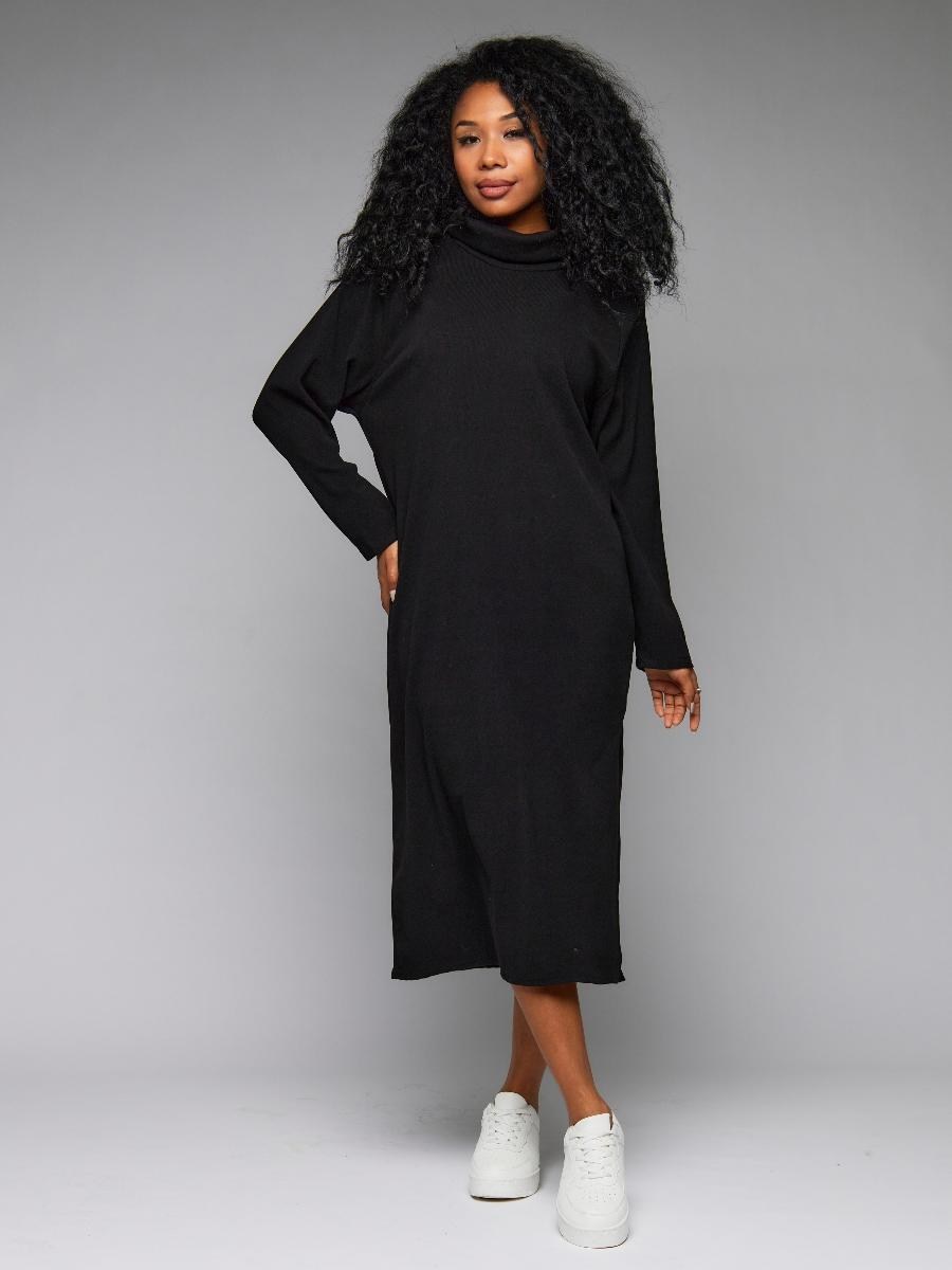 платье в стиле минимализм,платье водолазка,повседневные платья,платье черное,теплое платье