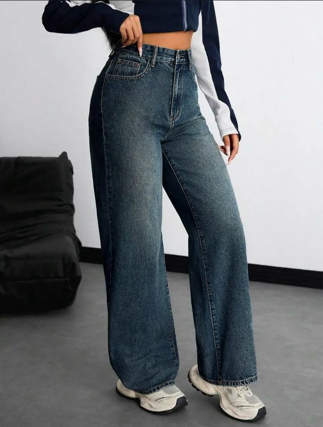 широкие джинсы,женские широкие джинсы,джинсы,джинсы оверсайз,американские темные прямые широкие джинсы для женщин