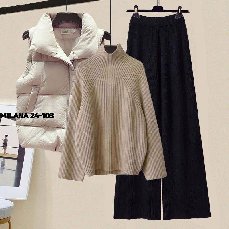 женский комплект из жилета,комплект из жилета,трикотажные костюмы,комплекты одежды,костюм тройка женский