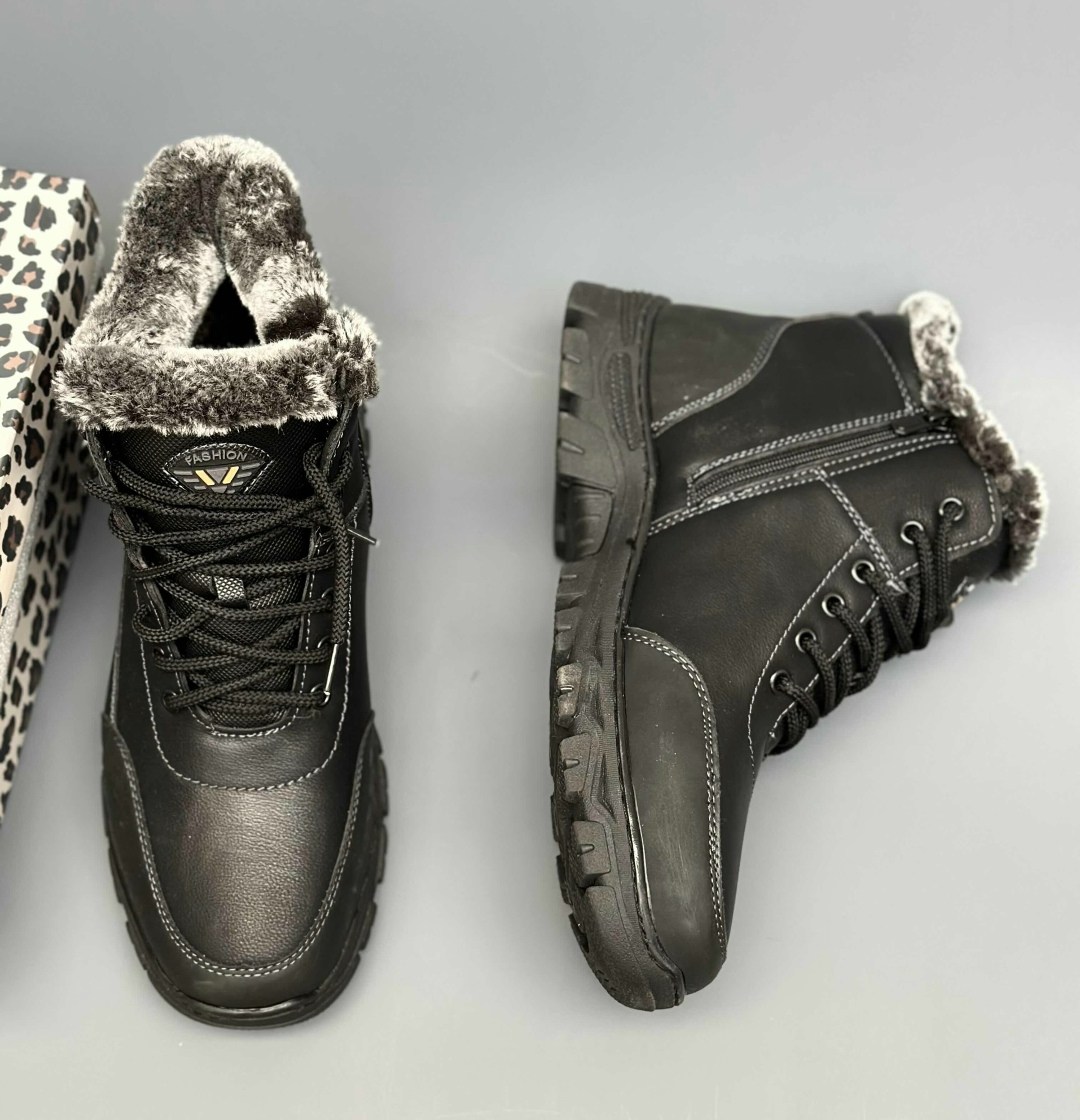 ботинки зимние мужские,ботинки bumer зимние мужские,мужская зимняя ,ботинки зимние кожаные мужские кроссовки мех чёрные натуральная кожа,мужские ботинки