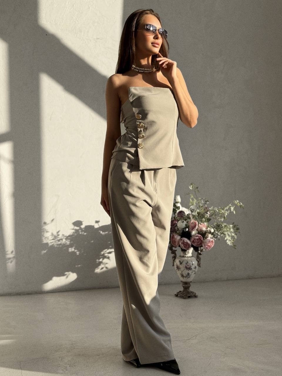 элегантный брючный костюм,брючный нарядный костюм,костюм с брюками,брючной костюм,льняной костюм с брюками
